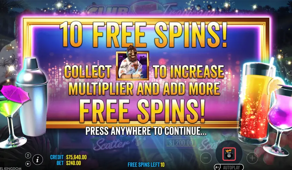 Club Tropicana Free Spin