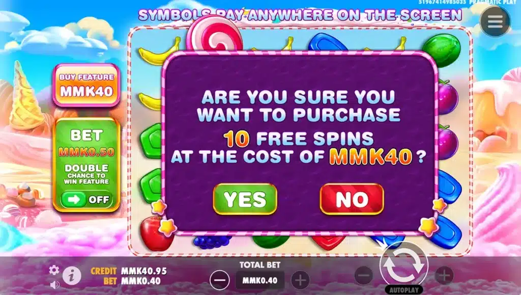 Sweet Bonanza buy free spin feature
